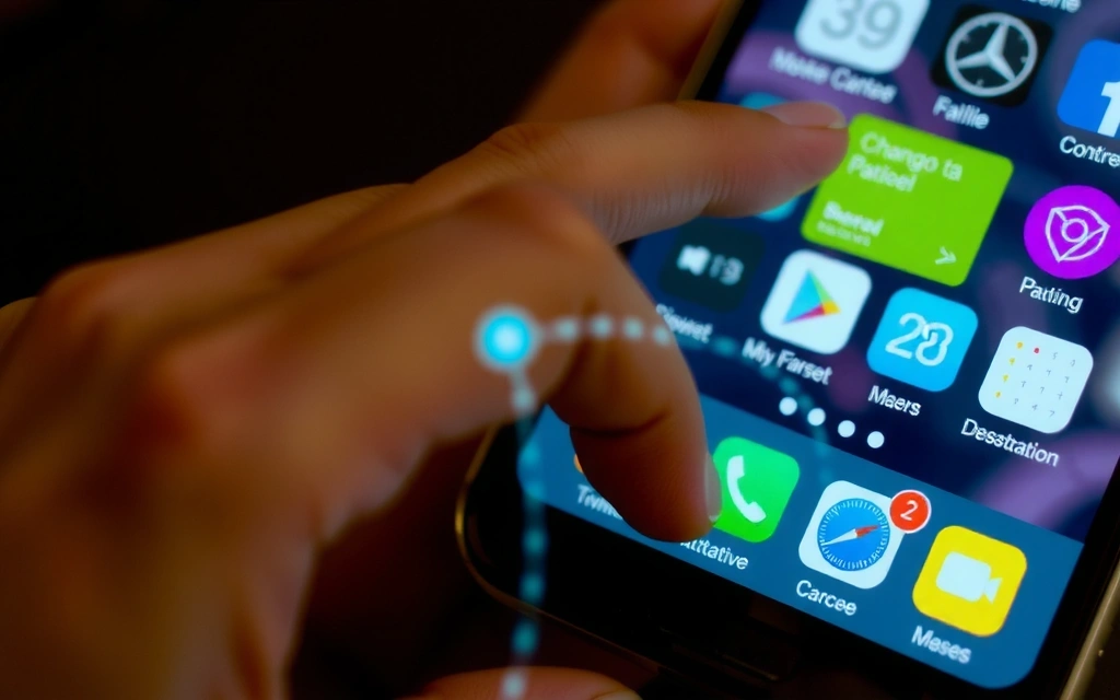 User interacting with a mobile app's user interface, highlighting user experience principles