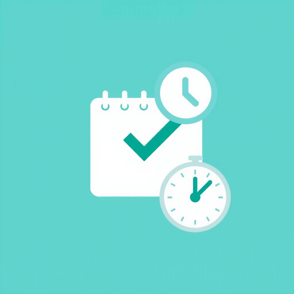 Icon representing a calendar and clock, symbolizing timely communication